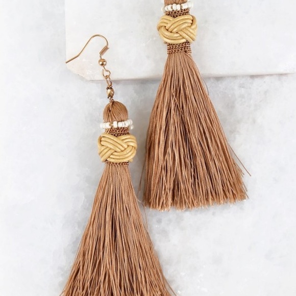 Jewelry - FINE THREAD LONG TASSEL HOOK EARRINGS
